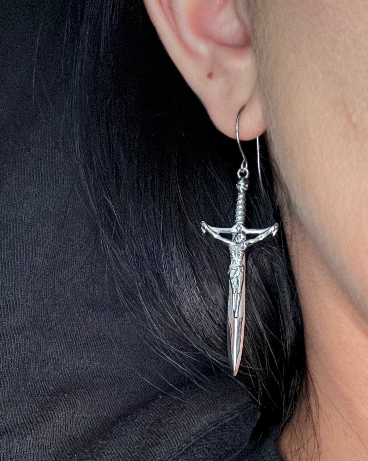 Crucifix Sword Earrings