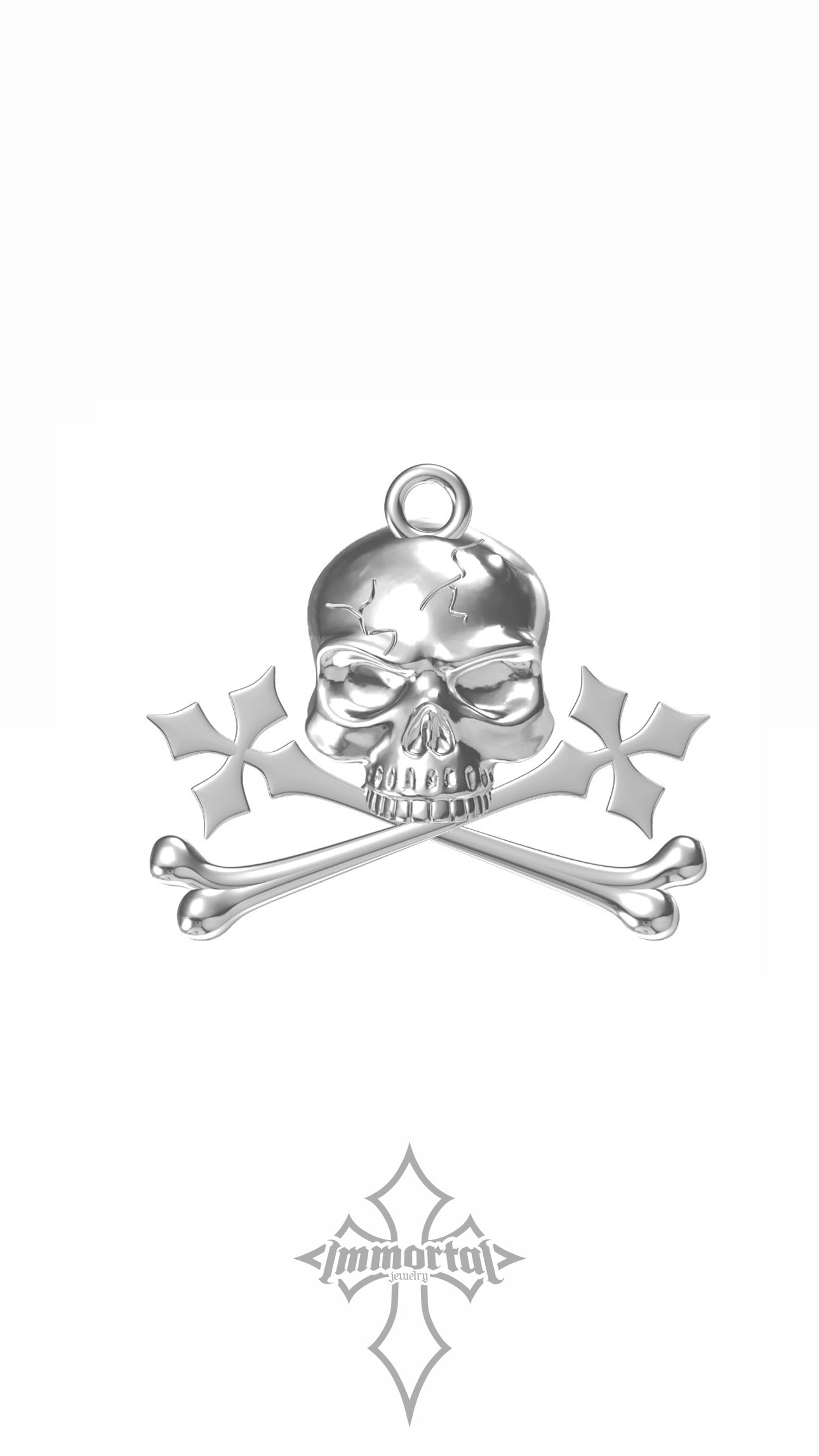 Immortal Skull and Crossbones Pendant